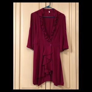 Picky Girl Burgundy Wrap Dress Size Large